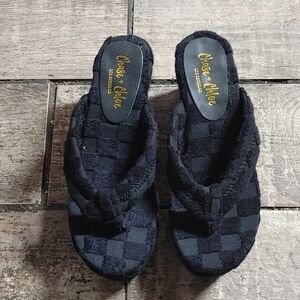 Chase + Chloe Wedge Thong Sandals Size 7.5